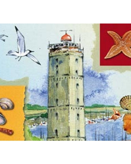 greeting card lighthouse, starfish (F11203)