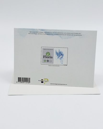 Wenskaart veertje condoleance (F11216)