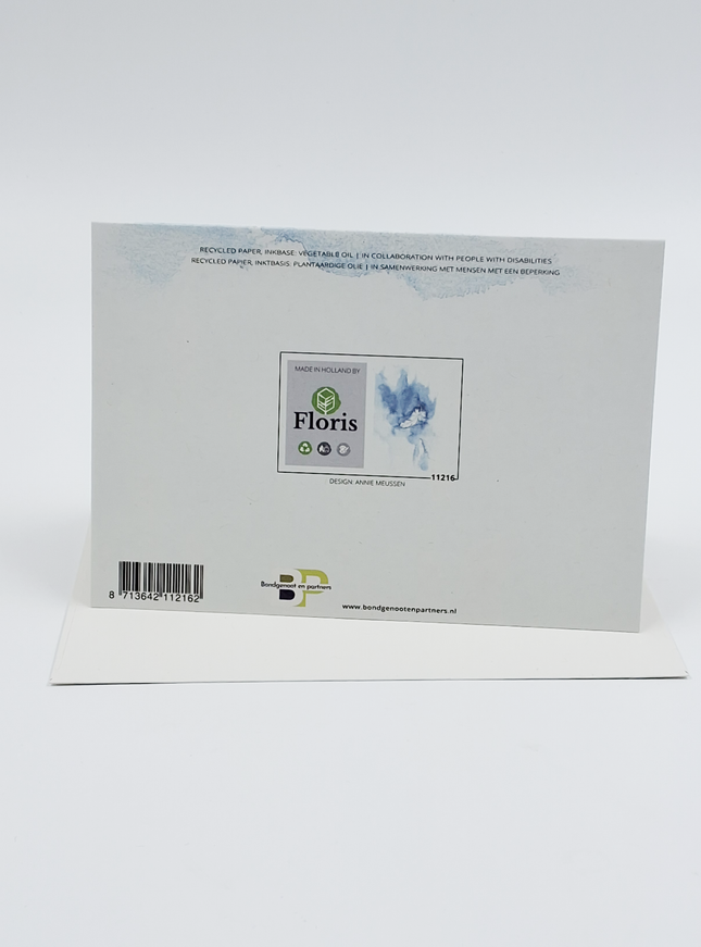 Wenskaart veertje condoleance (F11216)