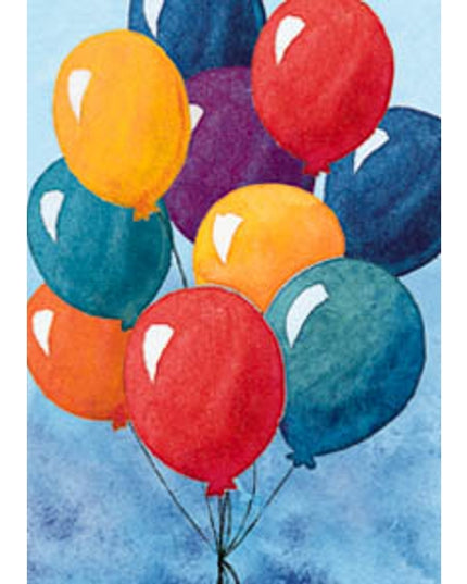 Wenskaart ballonnen verjaardag (F11228)