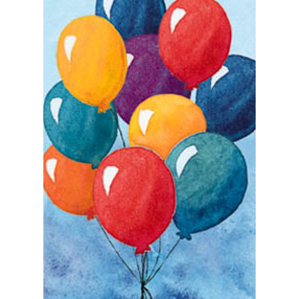 Wenskaart ballonnen verjaardag (F11228)