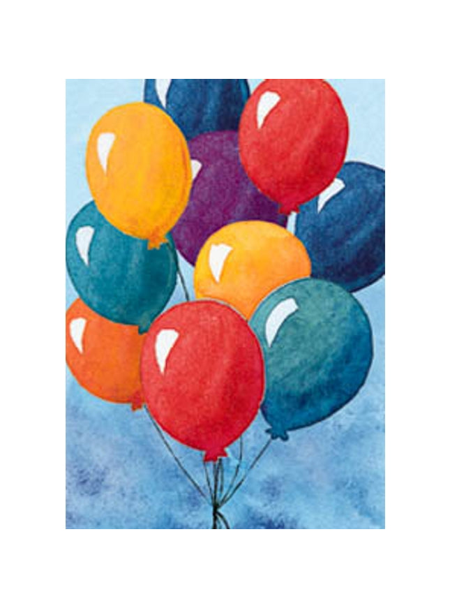 Wenskaart ballonnen verjaardag (F11228)
