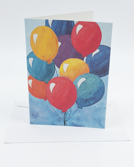 Wenskaart ballonnen verjaardag (F11228)