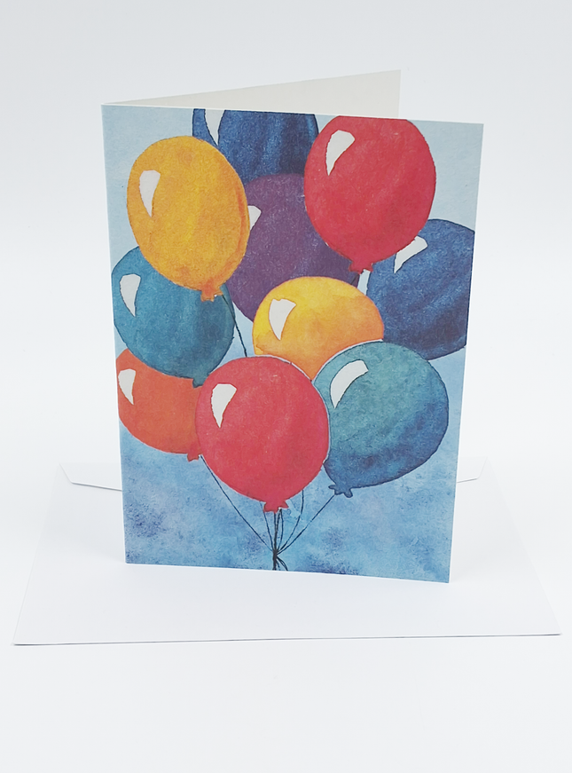 Wenskaart ballonnen verjaardag (F11228)