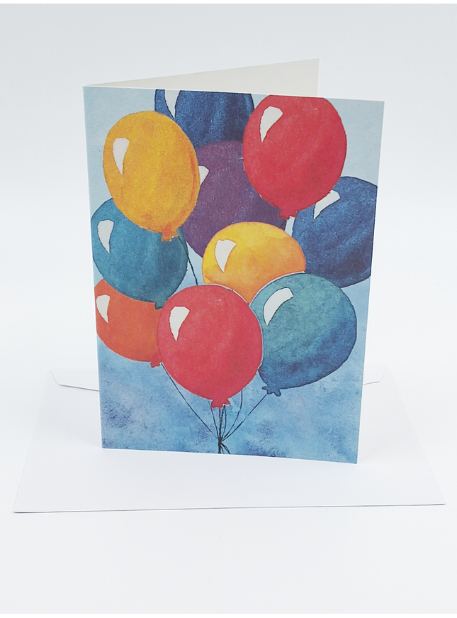 Wenskaart ballonnen verjaardag (F11228)