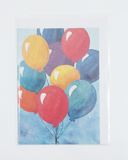 Wenskaart ballonnen verjaardag (F11228)
