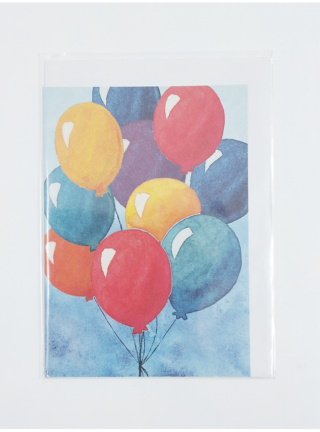 Wenskaart ballonnen verjaardag (F11228)