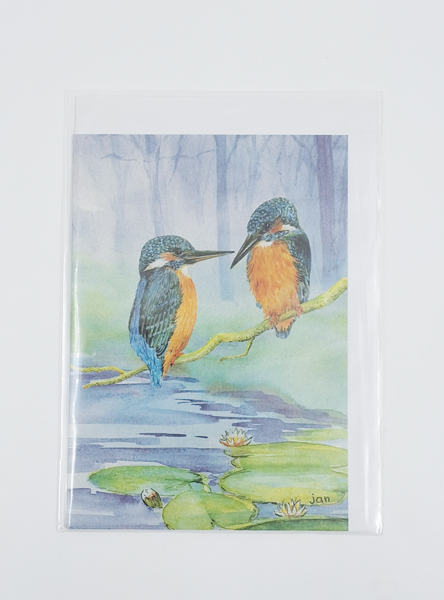 Wenskaart ijsvogels (F11230)