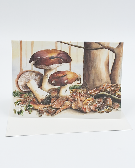 Wenskaart bruine paddestoelen (F11358)