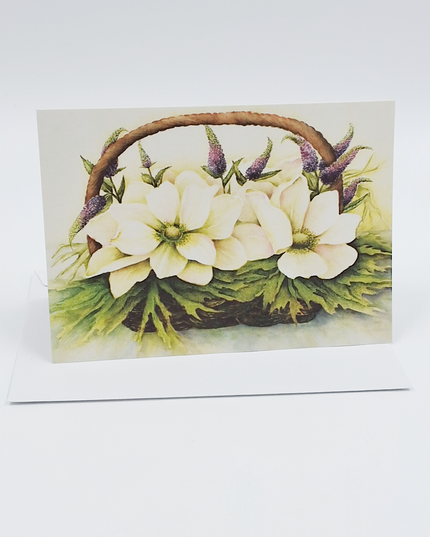 Greeting card anemones and veronica (F11395)