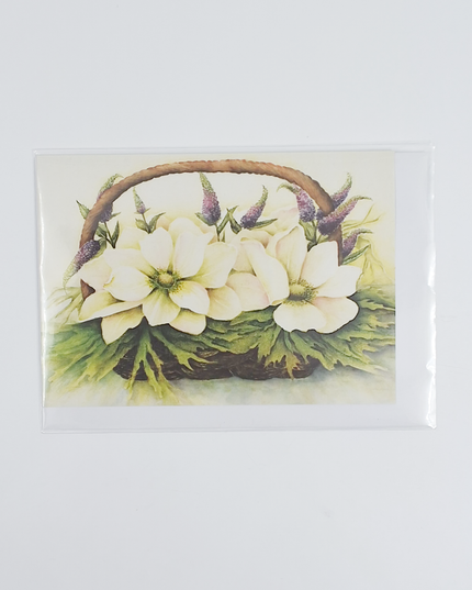 Greeting card anemones and veronica (F11395)