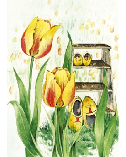 Greeting card tulips clogs (F11416)