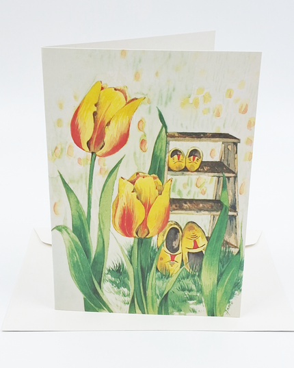 Greeting card tulips clogs (F11416)