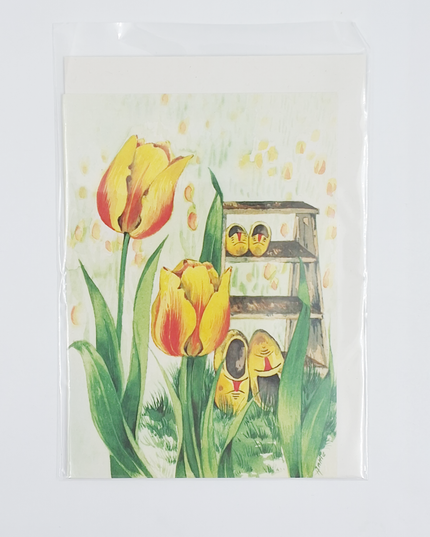 Greeting card tulips clogs (F11416)