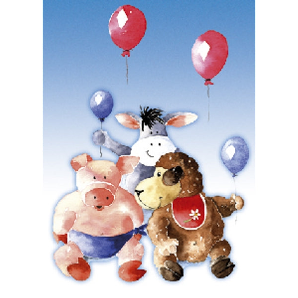 Wenskaart dieren ballon (F11422)