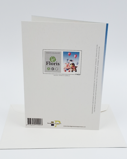 Wenskaart dieren ballon (F11422)