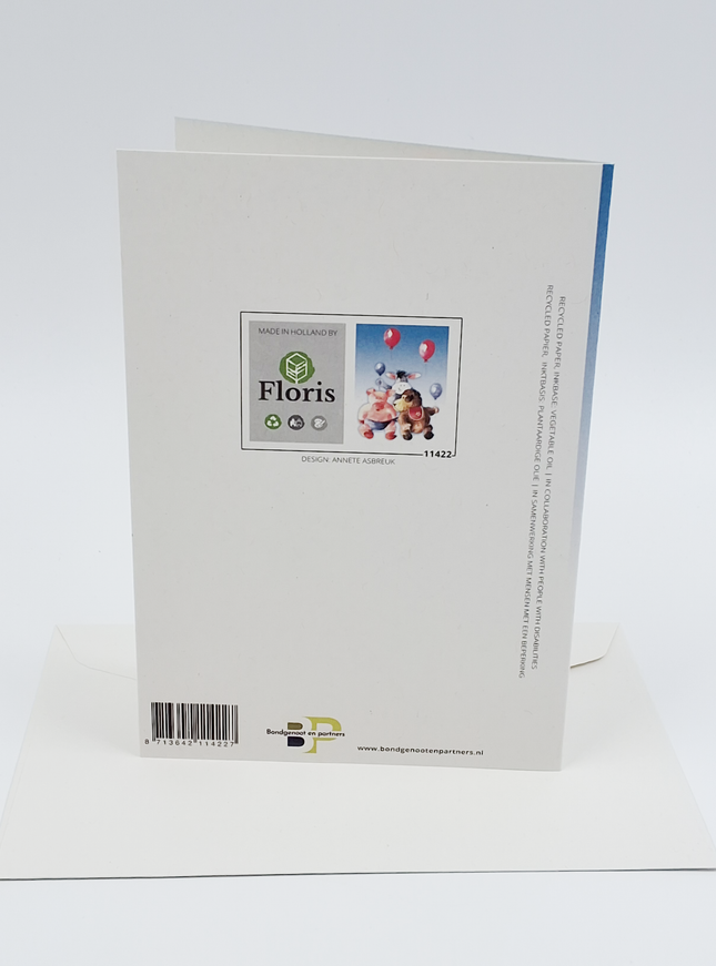 Wenskaart dieren ballon (F11422)