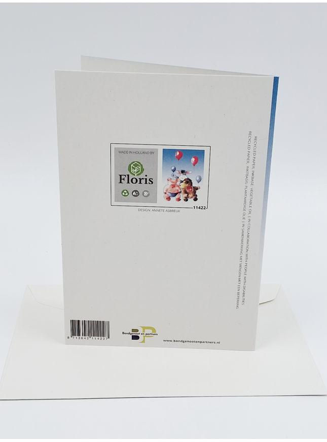 Wenskaart dieren ballon (F11422)
