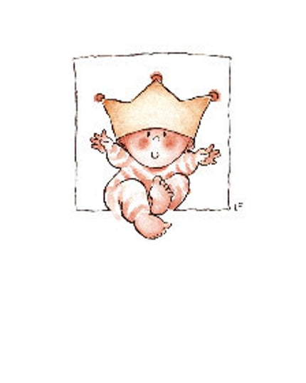 Greeting card baby crown (F11461)
