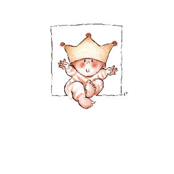 Wenskaart baby kroon (F11461)