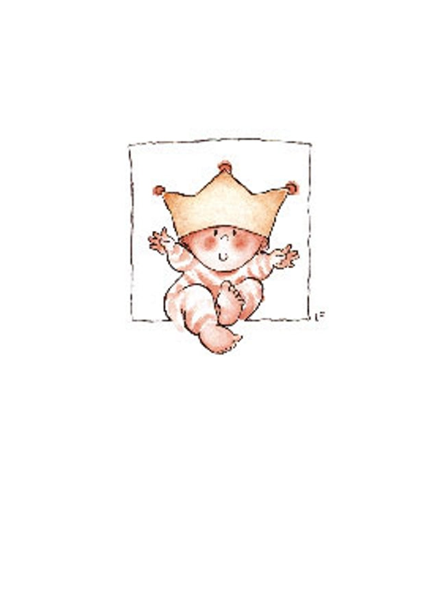 Wenskaart baby kroon (F11461)