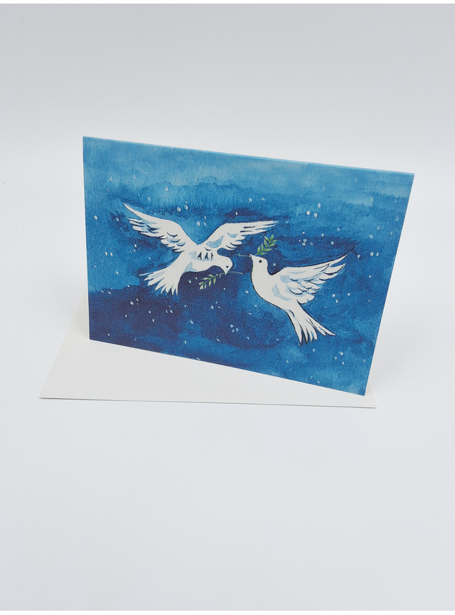 Wenskaart twee vredesduiven (F11629)