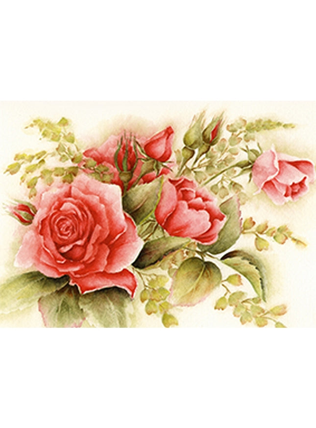 Carte de vœux roses rouges Muriel