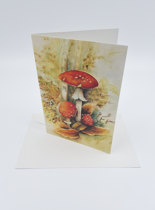 Wenskaart rode paddenstoelen Muriël (F11721)