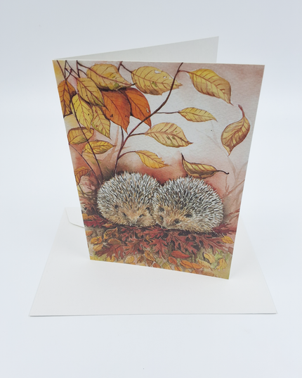 Greeting Card 2 hedgehogs Jeanine (F11725)