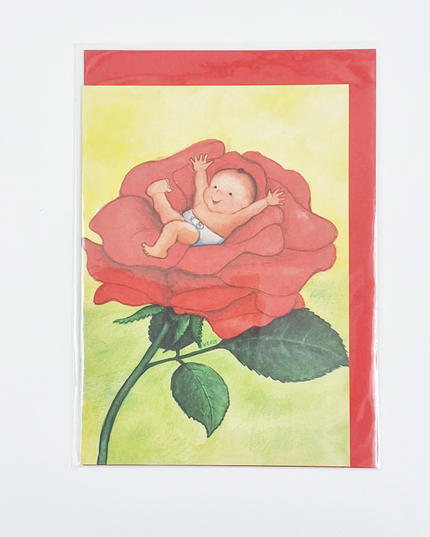 Greeting card baby pink (F12062)