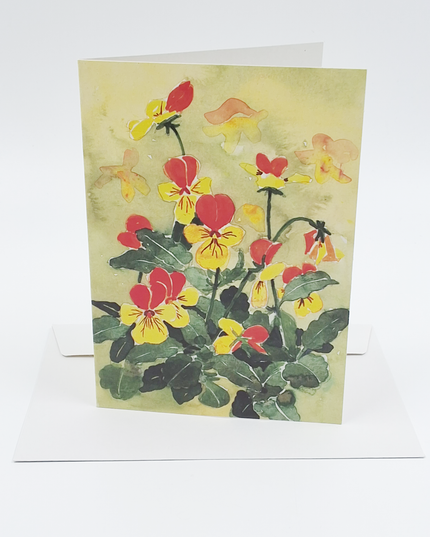 Greeting card yellow violas (F12110)