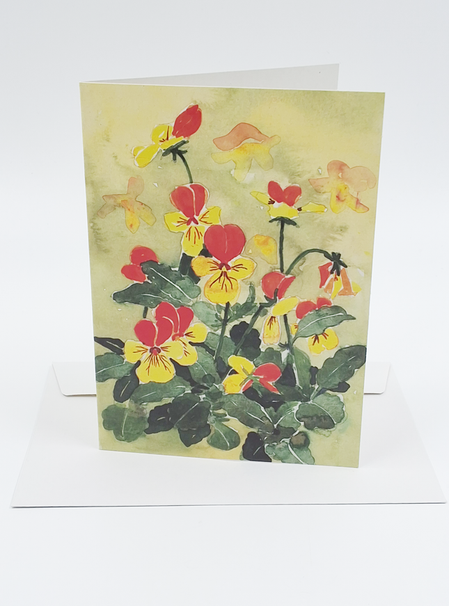 Wenskaart gele bosviooltjes (F12110)