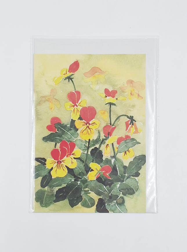 Wenskaart gele bosviooltjes (F12110)
