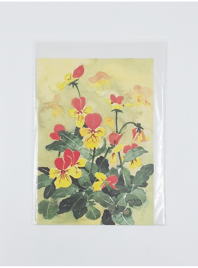 Wenskaart gele bosviooltjes (F12110)