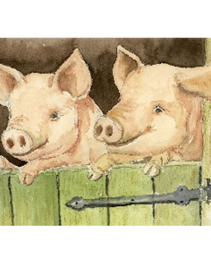 Wenskaart varkens deur (F12138)