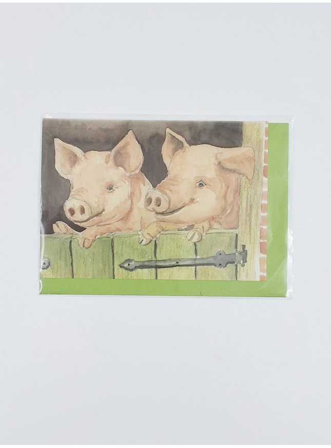 Wenskaart varkens deur (F12138)