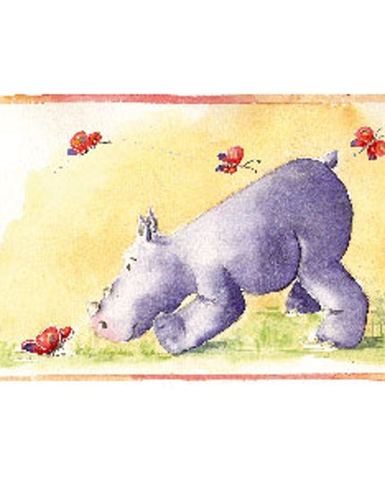 Greeting card rhino butterflies (F12153)