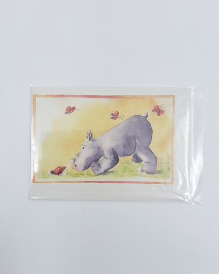 Greeting card rhino butterflies (F12153)
