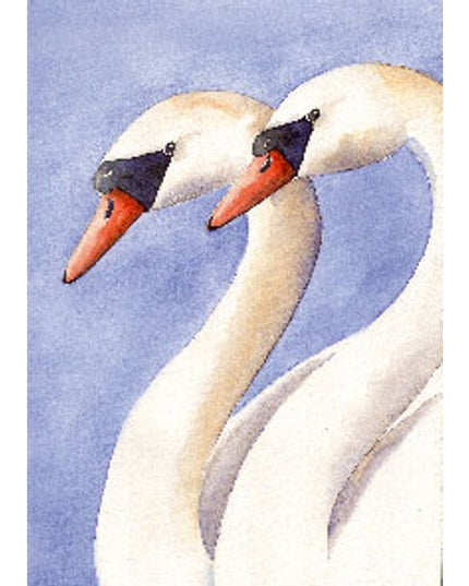 Wenskaart twee zwanen (F12155)