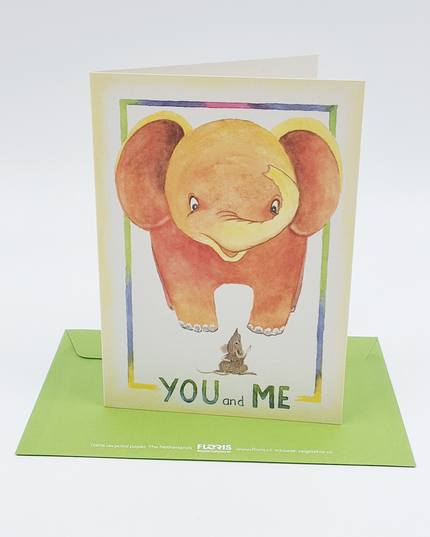 Wenskaart olifant, you and me (F12195)