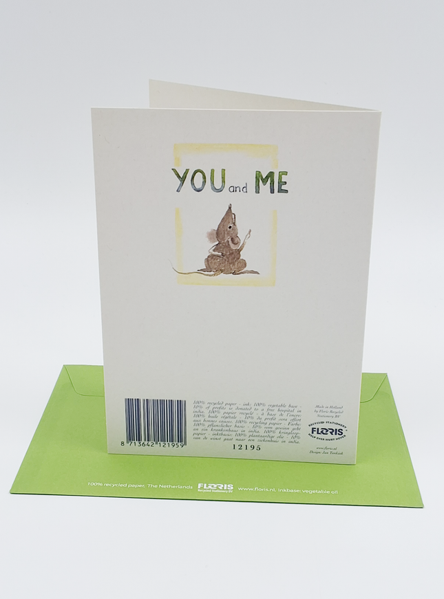 Wenskaart olifant, you and me (F12195)