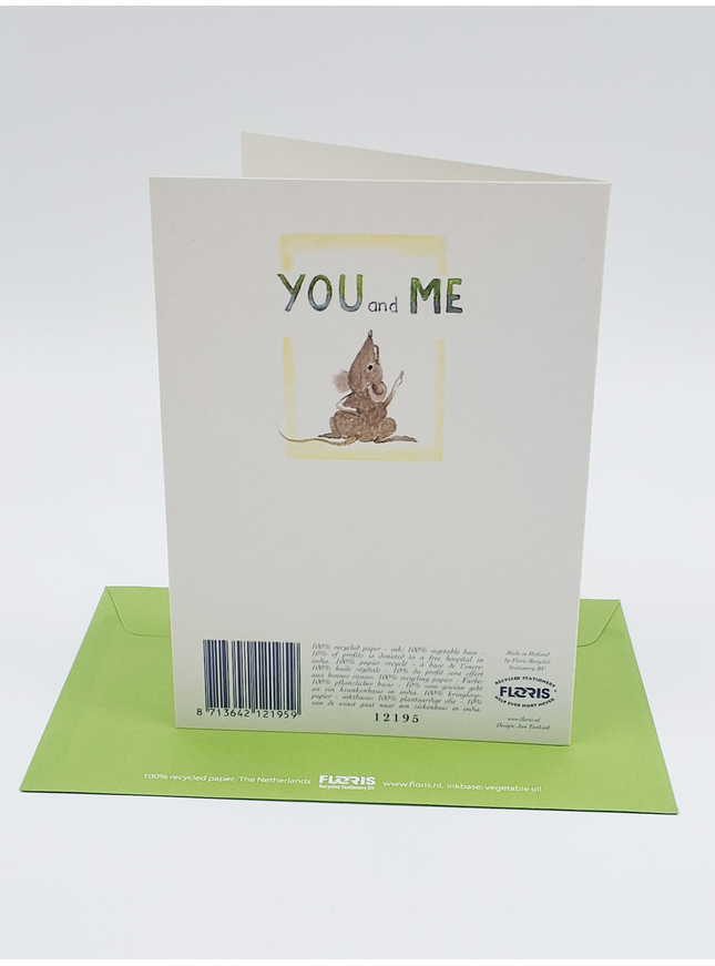 Wenskaart olifant, you and me (F12195)