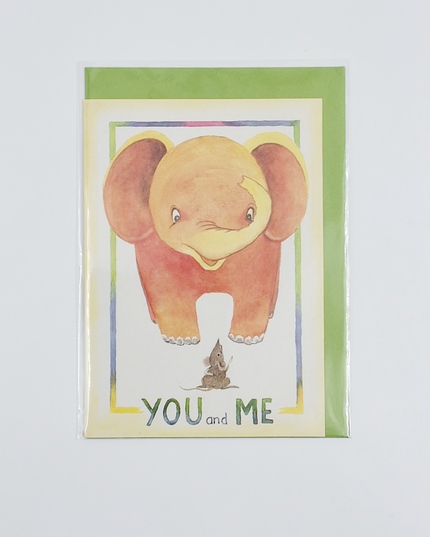 Wenskaart olifant, you and me (F12195)
