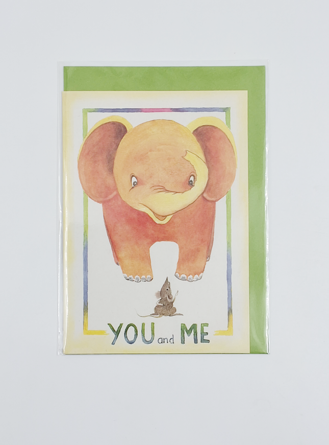 Wenskaart olifant, you and me (F12195)