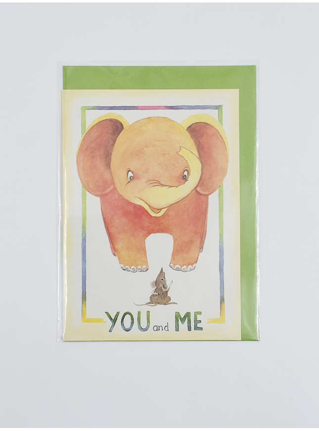 Wenskaart olifant, you and me (F12195)