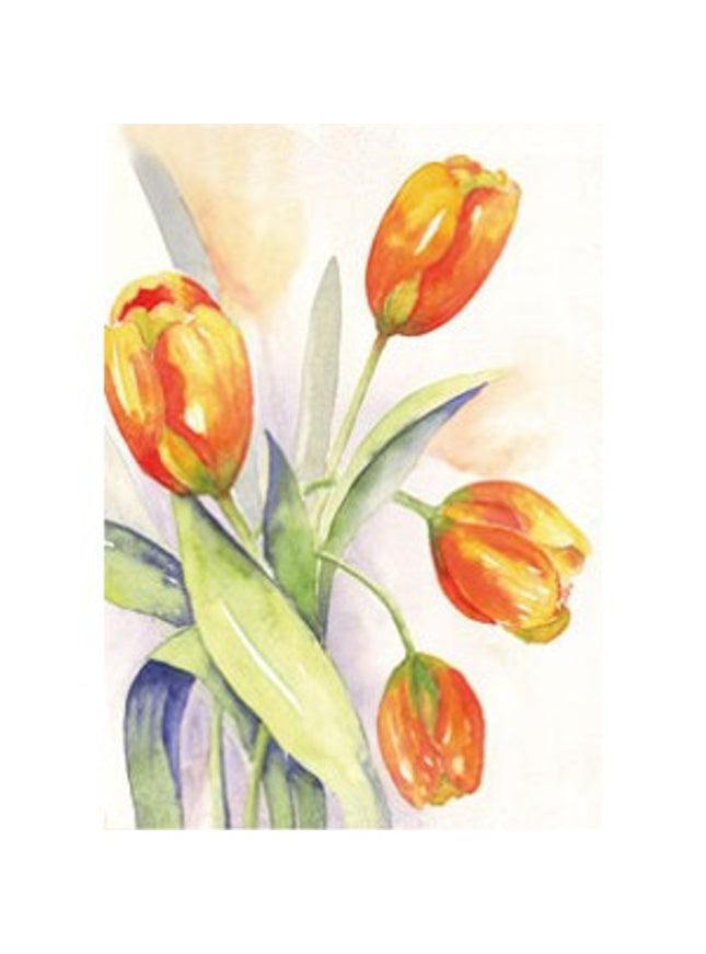 Wenskaart oranje tulpen (F12207)