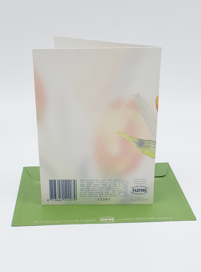 Wenskaart oranje tulpen (F12207)