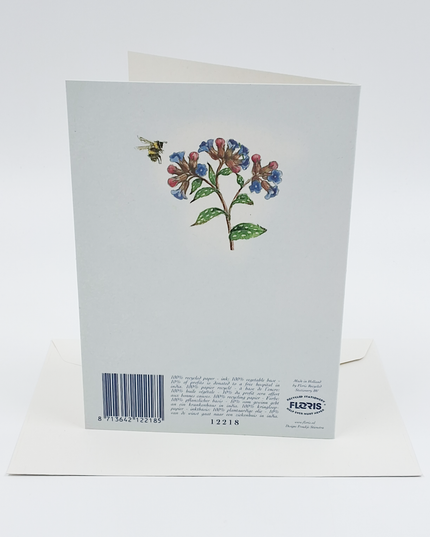 Greeting card grape hyacinths lungwort butterfly (F12218)