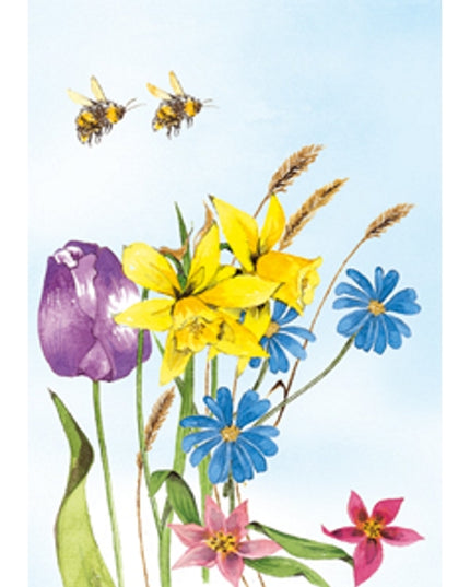 Mixed flowers greeting card 3 (F12329)