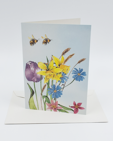 Mixed flowers greeting card 3 (F12329)
